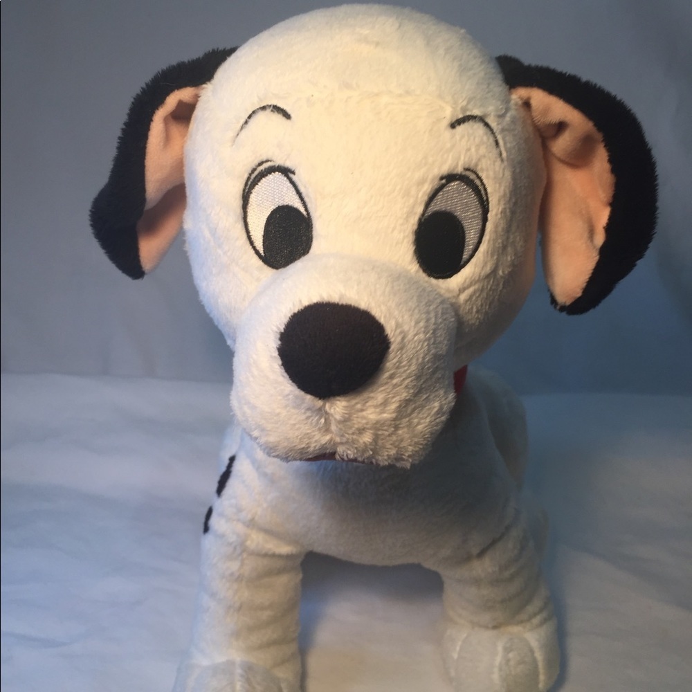 DISNEY STORE 101 Dalmatians 12" "Lucky" Floppy Plush with Red Collar